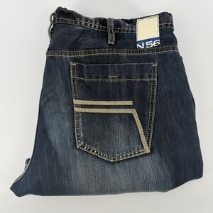 Helix Men's Loose Straight Dark Wash‎ Denim Blue Jeans Size 36x31